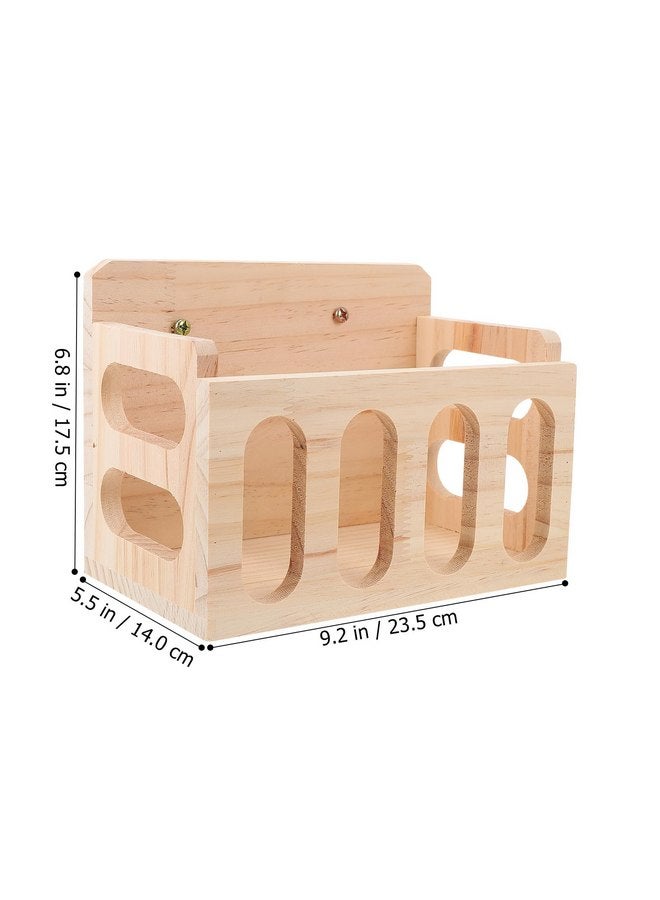 balacoo Rabbit Feeder Bunny Food Manger Wooden Manger Rack Grass Holder Cage Feeder Pet Supplies for Guinea Pig Chinchilla Hamster 23. 5X14X17. 5CM - Image 4