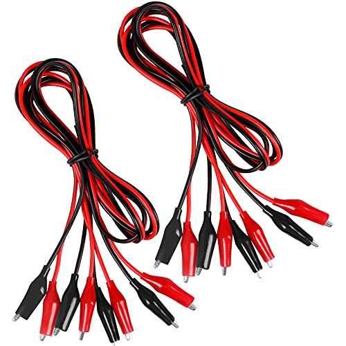 Romeda 4 Groups 1M Alligator Clips Electrical, Insulated Test Leads with Alligator Clips, Stamping Double-ended Jumper Wires for Electrical Testing, Circuit Connection, Experiment (Red & Black) - Image 1