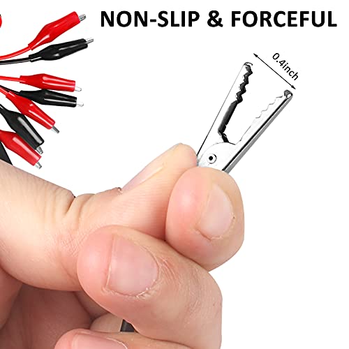 Romeda 4 Groups 1M Alligator Clips Electrical, Insulated Test Leads with Alligator Clips, Stamping Double-ended Jumper Wires for Electrical Testing, Circuit Connection, Experiment (Red & Black) - Image 4