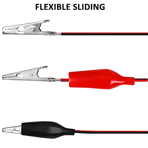 Romeda 4 Groups 1M Alligator Clips Electrical, Insulated Test Leads with Alligator Clips, Stamping Double-ended Jumper Wires for Electrical Testing, Circuit Connection, Experiment (Red & Black) - Image 5