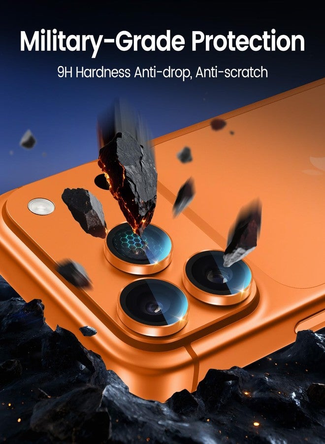 PandaShield 2-Pack Anti-Reflection Camera Lens Protector for iPhone 17/16/15 Pro & Pro Max, Easy Installation, Anti-Scratch,9H Hardness,98% Ultra Clarity,Maintains Original Lens Design - Cosmic Orange - Image 4