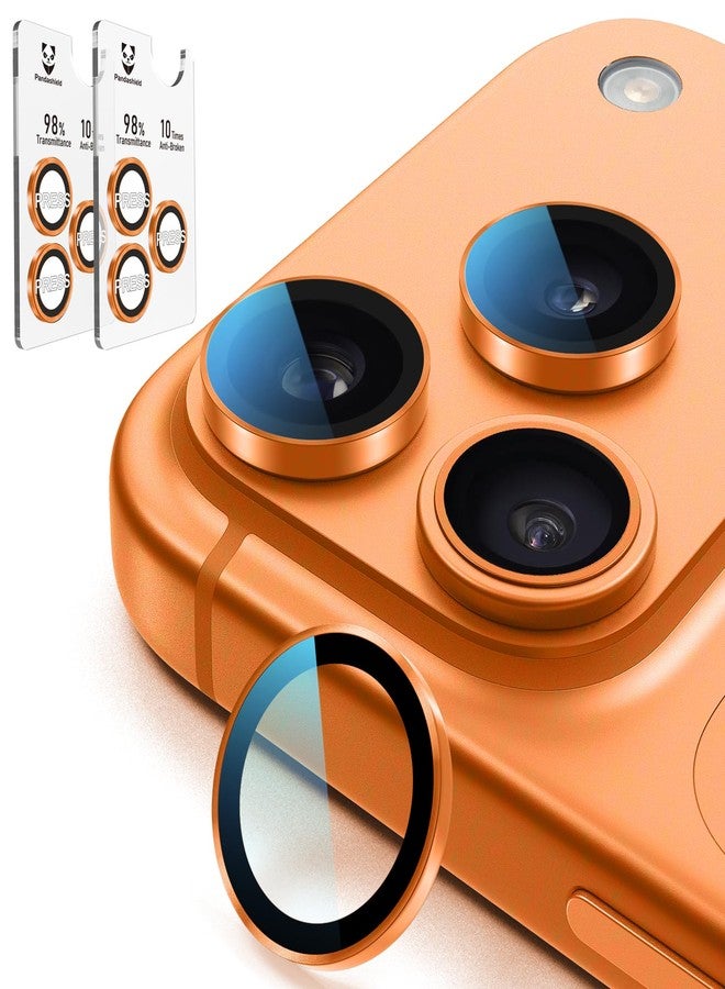 PandaShield 2-Pack Anti-Reflection Camera Lens Protector for iPhone 17/16/15 Pro & Pro Max, Easy Installation, Anti-Scratch,9H Hardness,98% Ultra Clarity,Maintains Original Lens Design - Cosmic Orange - Image 1