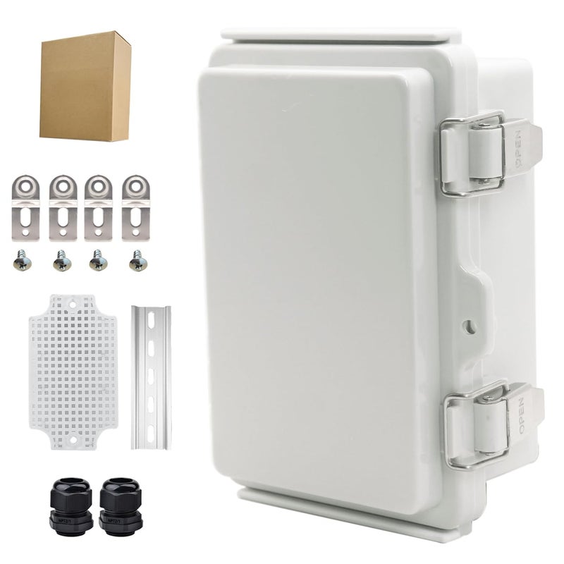 YETLEBOX Waterproof Electrical Box Junction Box Weatherproof IP67 ABS Plastic Enclosure Switch Router Project Box Electronics Enclosure with Mounting Plate Wall Bracket Grey 5.9"x3.9"x2.8" - Image 1