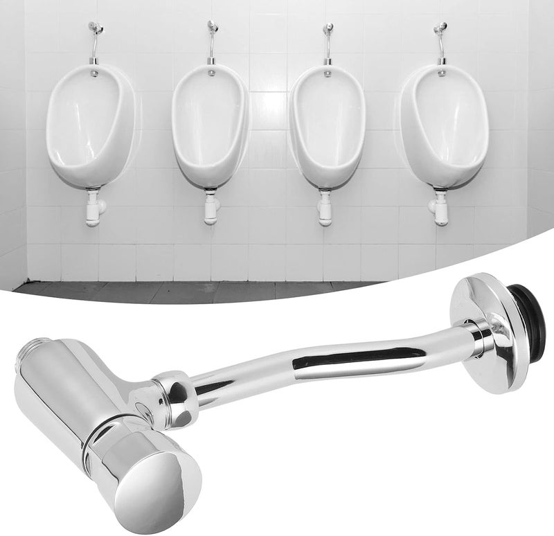 klarako Urinal Flush Valve, G1/2 Water Saving Manual Flush Valve Copper Urinal Flush Valve Set Wall Mounted Hand Press Flushing Urinal Flushing Tool for Bathroom Toilet - Image 2