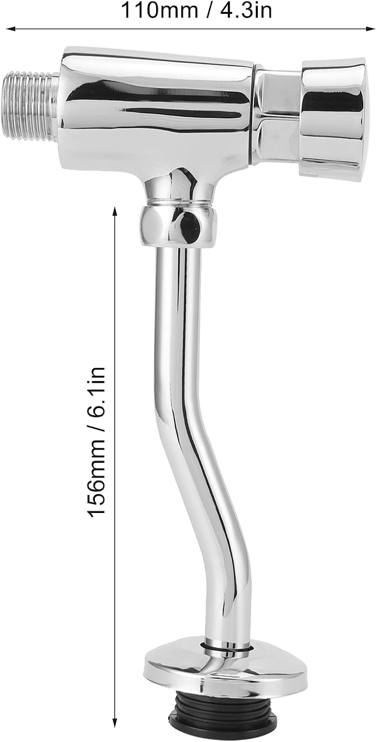 klarako Urinal Flush Valve, G1/2 Water Saving Manual Flush Valve Copper Urinal Flush Valve Set Wall Mounted Hand Press Flushing Urinal Flushing Tool for Bathroom Toilet - Image 5