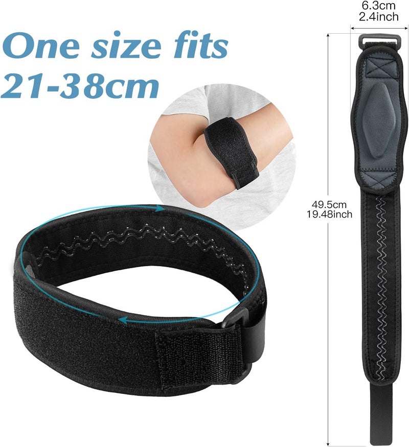 AGPtek Elbow Brace for Tendonitis and Tennis Elbow 2 Pack, Tennis Golfers Elbow Support Arm Band Pain Relief Elbow Wrap Weightlifting Elbow Strap with Compression Pad for Men & Women, Grey - Image 3