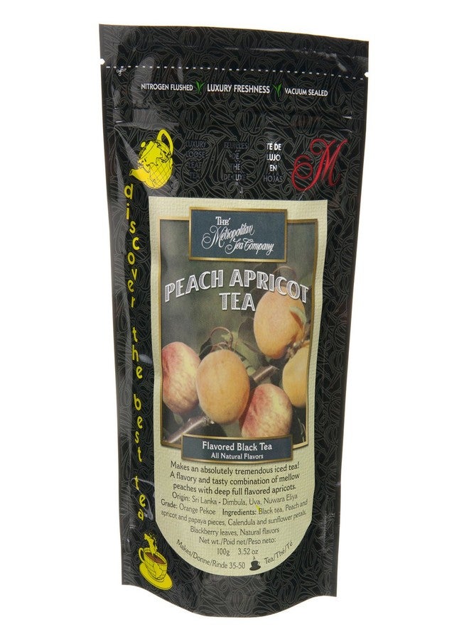 Metropolitan Tea عبوة شاي متروبوليتان ديسكفري السائب، بنكهة الخوخ والمشمش، أسود، 100 غرام - Image 1