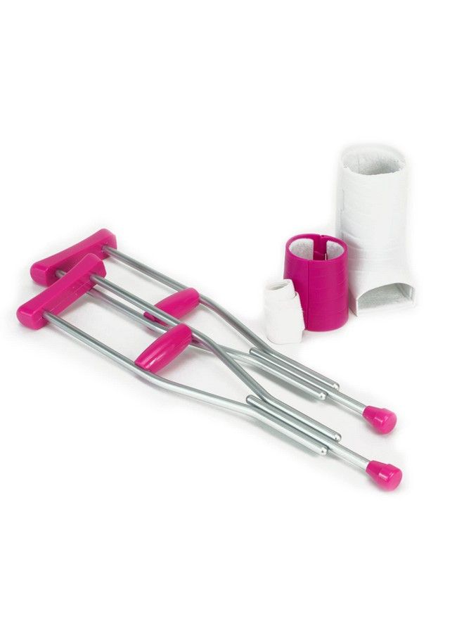 Sophia's Sophia’S Doll Cast & Crutches 4 Piece Accessory Set With Pretend Underarm Crutches Arm Cast Leg Cast And Bandage For 18" Dolls Pink - Image 1