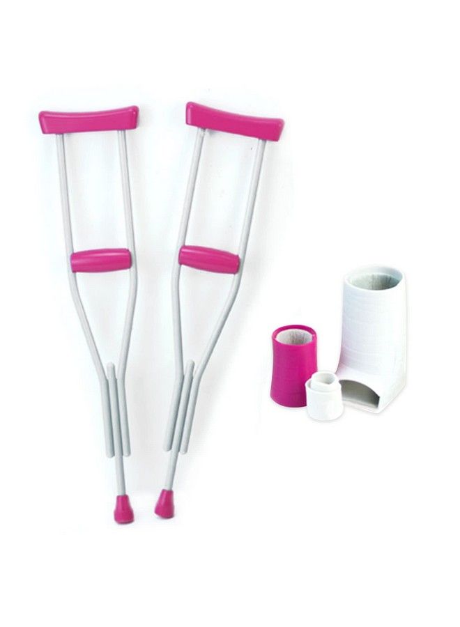 Sophia's Sophia’S Doll Cast & Crutches 4 Piece Accessory Set With Pretend Underarm Crutches Arm Cast Leg Cast And Bandage For 18" Dolls Pink - Image 4