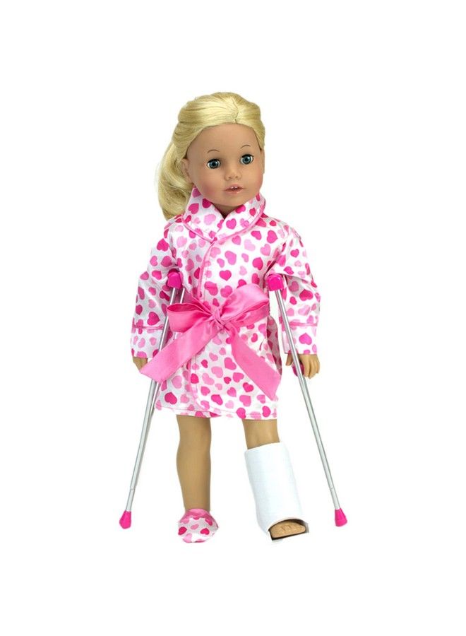 Sophia's Sophia’S Doll Cast & Crutches 4 Piece Accessory Set With Pretend Underarm Crutches Arm Cast Leg Cast And Bandage For 18" Dolls Pink - Image 5