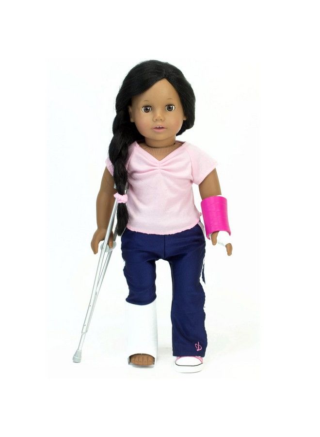 Sophia's Sophia’S Doll Cast & Crutches 4 Piece Accessory Set With Pretend Underarm Crutches Arm Cast Leg Cast And Bandage For 18" Dolls Pink - Image 3