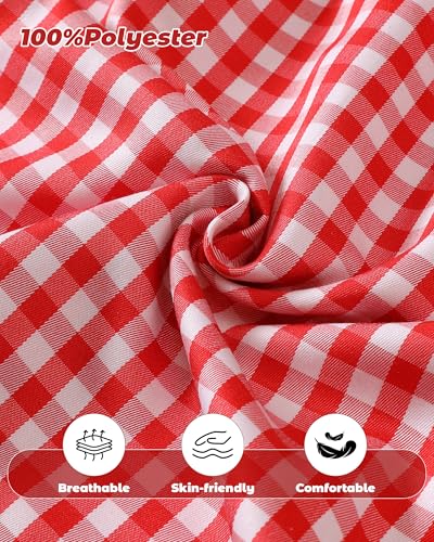 Yhnslsf 3t Girl Dresses Baby Girls Gifts for 2 Year Old Girl Smocked Ruffle Dress Red Strawberry Spring Summer Essential 2 Pieces Sets Plaid Printed Back Button Birthday Sundress with Cute Cross Bag - Image 5