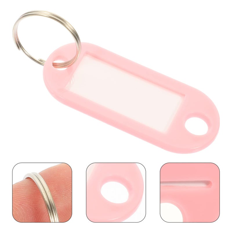 Pink Color Coded Luggage Key Tags 15pcs Flexible Key Ring Labels with Window for Easy Identification - Image 5