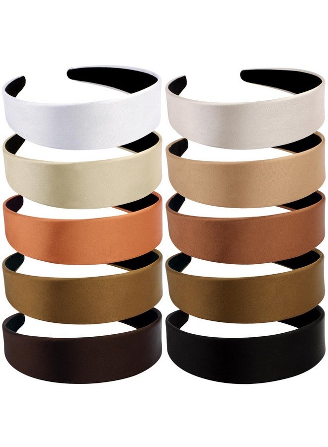 Loquat White Black Headbands For Women Girls 1.6 Inch Satin Wide Headband Head Bands For Women'S Hair Women Fashion Hair Bands Cosplay  Costumes Hair Accessories Gifts For Mothers Sisters - Image 1