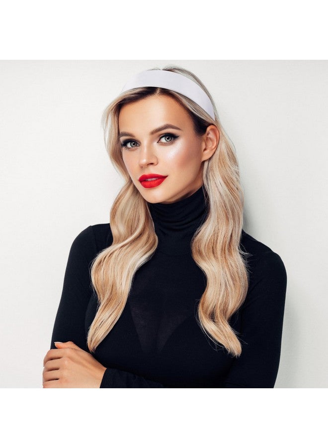 Loquat White Black Headbands For Women Girls 1.6 Inch Satin Wide Headband Head Bands For Women'S Hair Women Fashion Hair Bands Cosplay  Costumes Hair Accessories Gifts For Mothers Sisters - Image 2