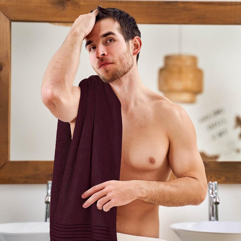 Utopia Towels - Bath Towels Set - Luxurious 600 GSM 100% Ring Spun Cotton - Quick Dry, Highly Absorbent, Soft Feel Towels, Perfect for Daily Use (Pack of 4) (27 x 54, Burgundy) - Image 3
