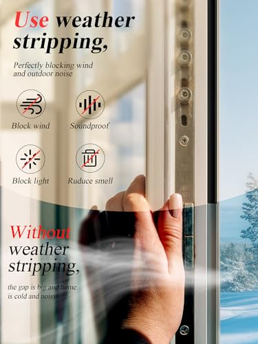 SUNMON Silicone Weather Stripping - 19.7 Feet Door Seal for Soundproofing, Self-Adhesive Backing, Abrasion Resistant, for Doors & Windows (Black) - Image 5