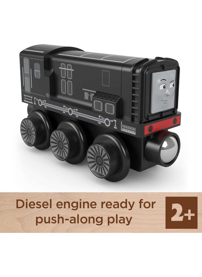 THOMAS & FRIENDS Fisher-Price Thomas & Friends Wooden Railway Diesel Engine, Push-Along Toy Train for Kids Ages 2 and Up  - Image 3