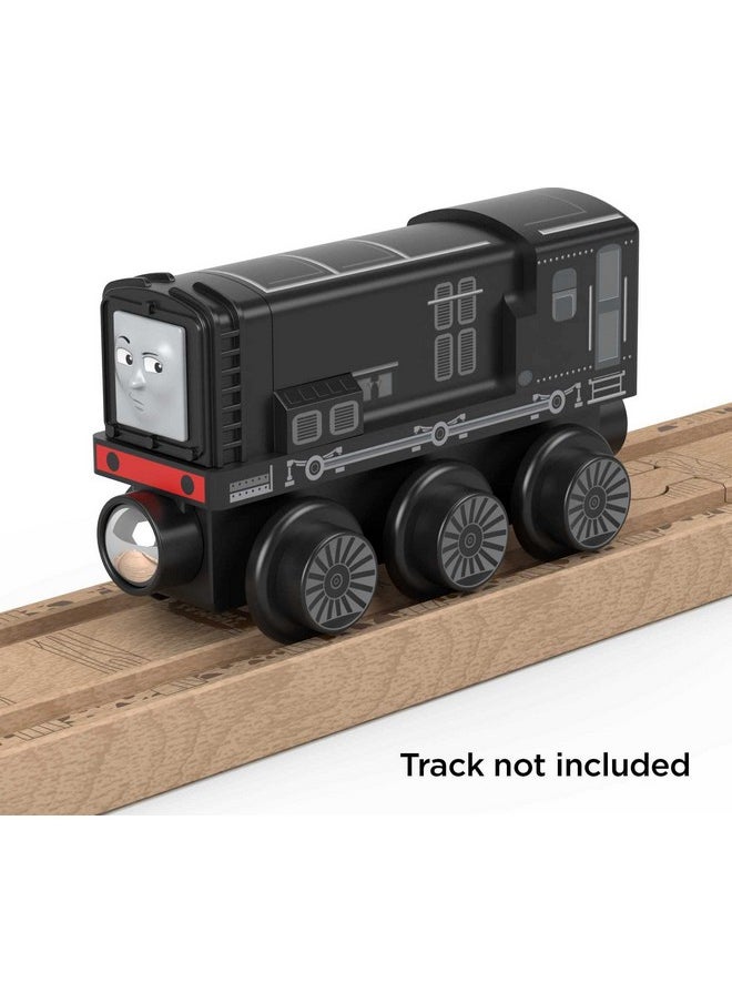 THOMAS & FRIENDS Fisher-Price Thomas & Friends Wooden Railway Diesel Engine, Push-Along Toy Train for Kids Ages 2 and Up  - Image 4