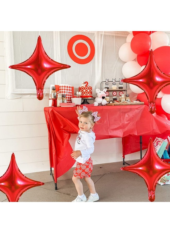 بيشيدا بالون مايلر على شكل نجمة مقاس 18 بوصة - 30 قطعة من بالونات النجوم ذات الزوايا الأربع الحمراء لحفل استقبال الطفل أو الكشف عن جنس الطفل أو حفل الزفاف أو عيد الميلاد أو ديكور حفلات الخطوبة - Image 5