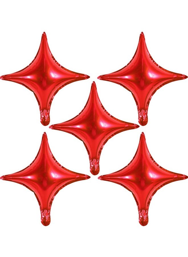 بيشيدا بالون مايلر على شكل نجمة مقاس 18 بوصة - 30 قطعة من بالونات النجوم ذات الزوايا الأربع الحمراء لحفل استقبال الطفل أو الكشف عن جنس الطفل أو حفل الزفاف أو عيد الميلاد أو ديكور حفلات الخطوبة - Image 1