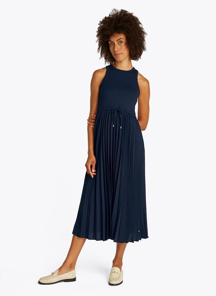 TOMMY HILFIGER - Pleated Ribbed Dress - Image 1