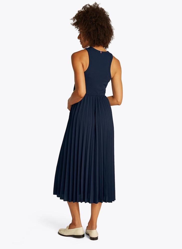 TOMMY HILFIGER - Pleated Ribbed Dress - Image 1