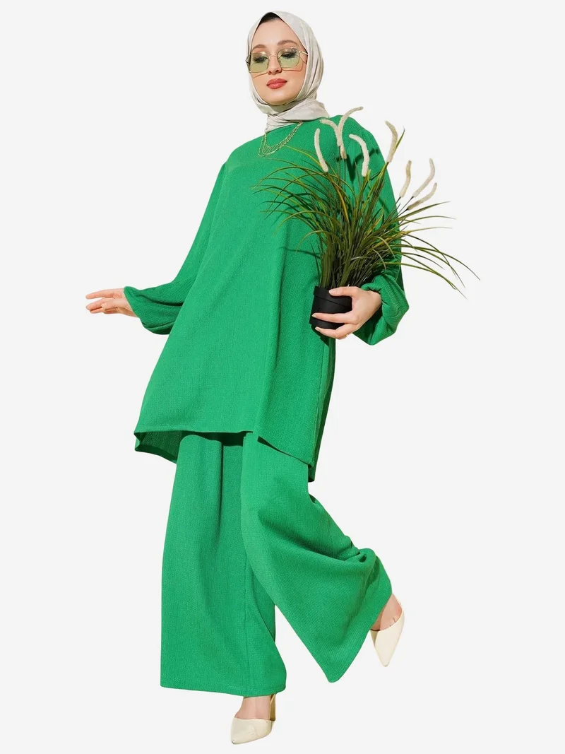 BDART Textured Long Sleeve Tunic and Wide Leg Pants Set