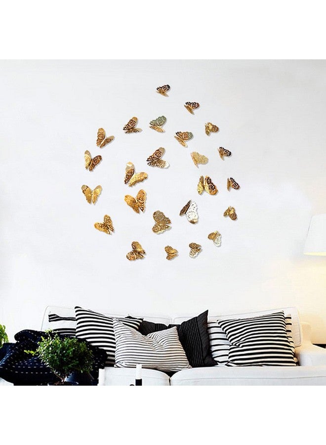 Xtore® 12pcs 3D Home Decor Butterfly with Sticking Pad (Shimmer Golden, Set of 12) - Image 3