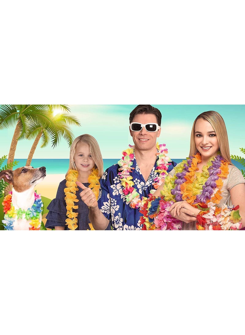 SYOSI Hawaiian Leis Luau Party Favours 36 Counts Tropical Flower for Kids or Adults Supplies Summer Beach Vacation Theme Decorations Birthday 3 Dozen - Image 5