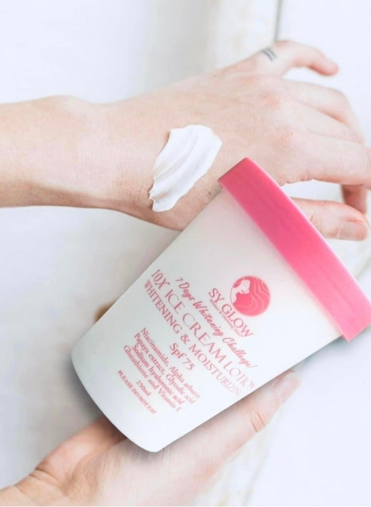 SY GLOW 10X Ice Cream Body Lotion SPF 75 - 250ml - Image 2