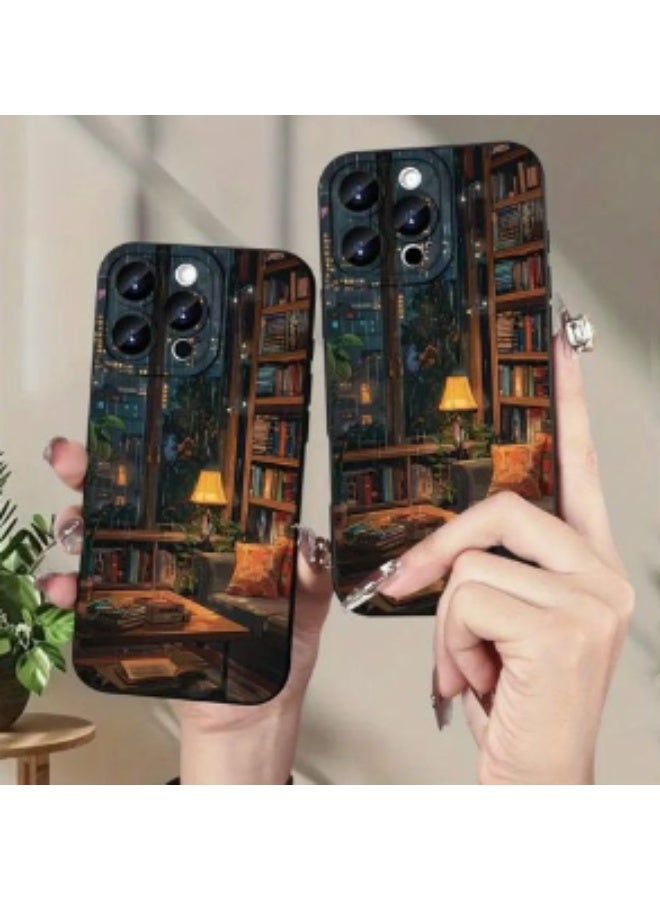 Iphone 15 Pro Max Cover, Creative hot-selling indoor bookshelf pattern mobile phone case suitable for iPhone, Mix Color. - Image 4