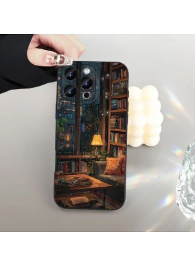 Iphone 15 Pro Max Cover, Creative hot-selling indoor bookshelf pattern mobile phone case suitable for iPhone, Mix Color. - Image 3
