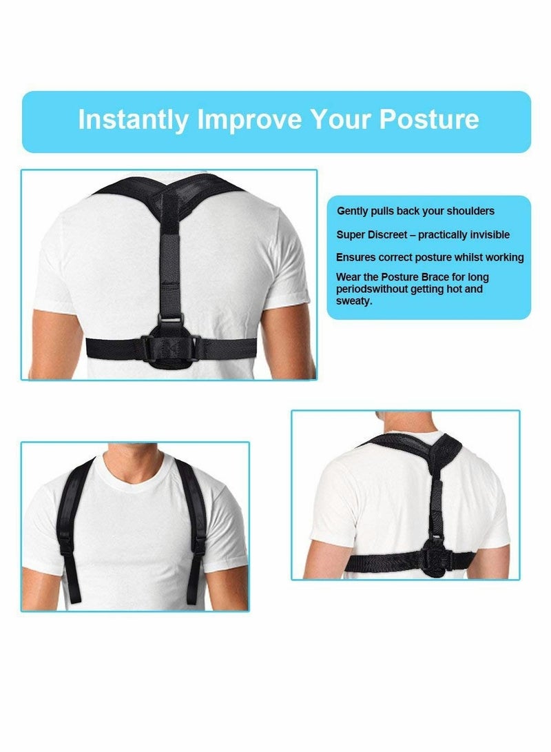 KASTWAVE Back Posture Corrector Posture Brace for Women Men, Invisible Design Effective Comfortable Posture Support for Shoulder, Slouching, Upper Back Pain Relief (Black) - Image 2