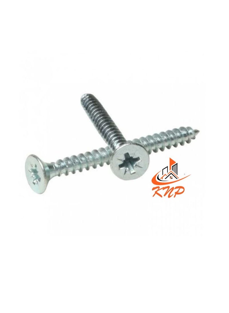 KNP Steel Countersunk Head Twin thread Screws  (2" x 8g) - Image 2