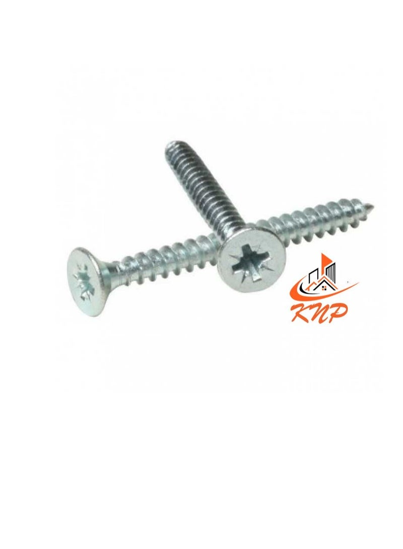 KNP Steel Countersunk Head Twin thread Screws  (2" x 8g) - Image 1