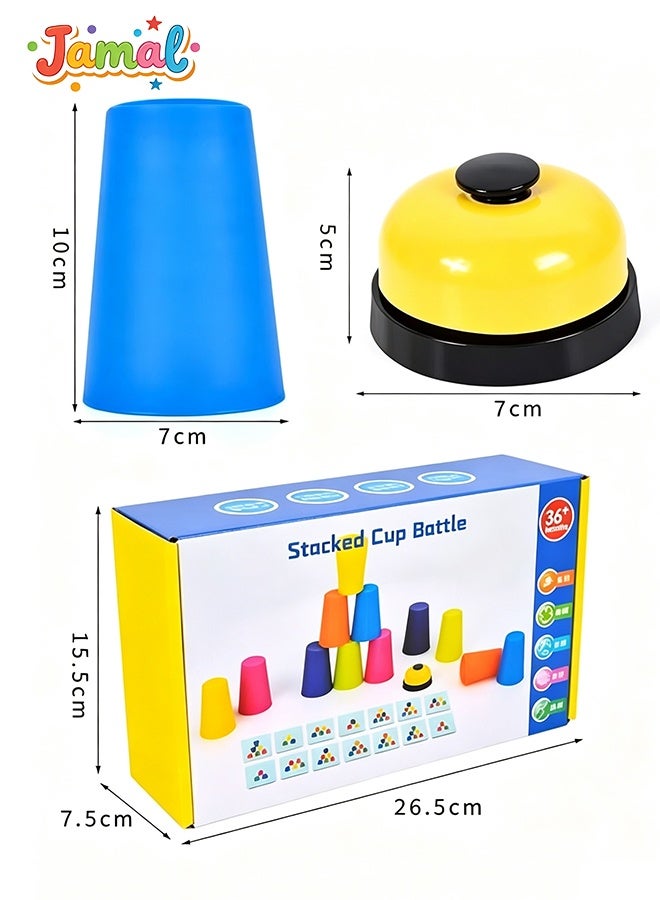 Jamal Stacking Cups Game For Kids - Set Includes 12 Cups, 50 Fun Challenging Cards, And Water Timer - Family Games For Kids And Adults, Indoor Recess Game For Classroom, Gifts For Boys And Girls - Image 5