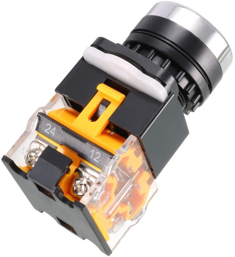 KAMSTEALTH مفتاح دفع زر التحكم المثبت على اللوحة KAMSTEALTH 22 مم NC NO مؤقت زر دفع أخضر - Image 2