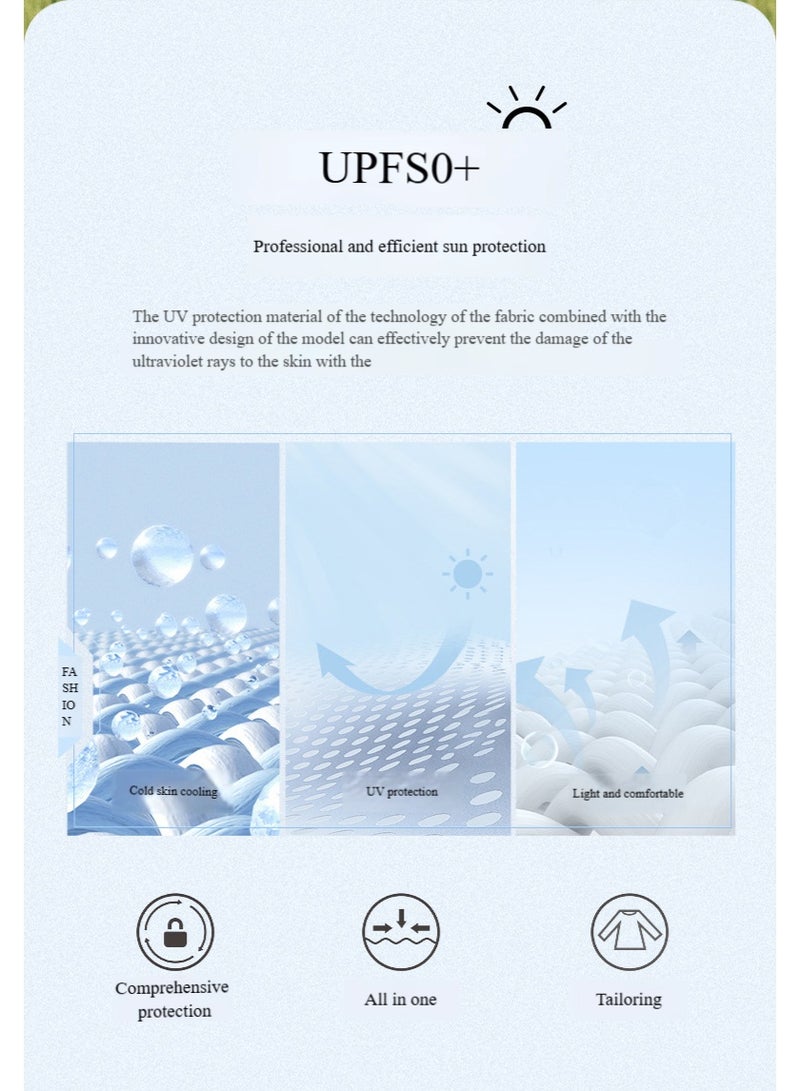 هاهاهاي سترة واقية من الشمس UPF 50 مكيف هواء هوديي ملابس تبريد خفيفة الوزن مع مراوح تبقى باردة في الصيف - Image 3