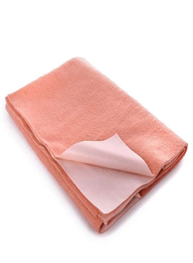Wakefit Dry Sheet for New Born Baby | Waterproof Sheet for Toddler | Anti-Piling Fleece Extra Absorbent Quick Dry Sheet | Infant Bed Protector | Large (140x100 cms) | Orange - Set of 1 - Image 1