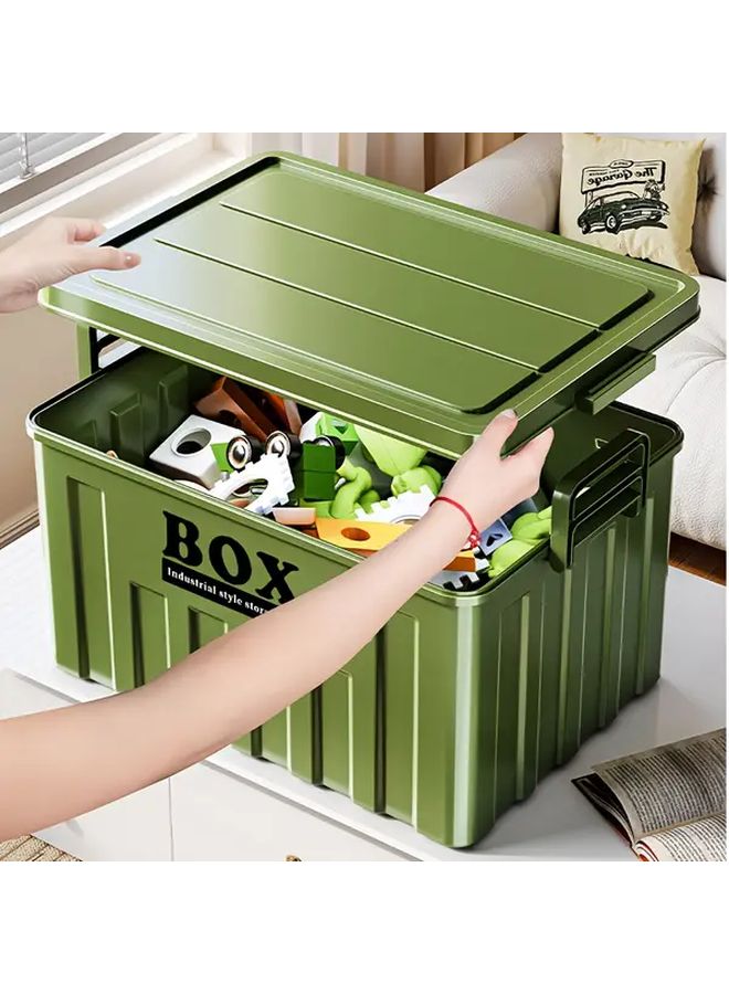 Medium White Storage Box with Lid and Handle for Bedroom Wardrobe Under Bed Organization - Image 5