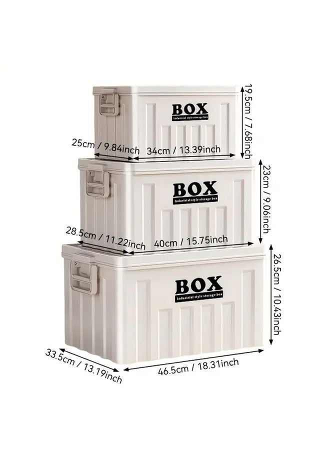 Medium White Storage Box with Lid and Handle for Bedroom Wardrobe Under Bed Organization - Image 3