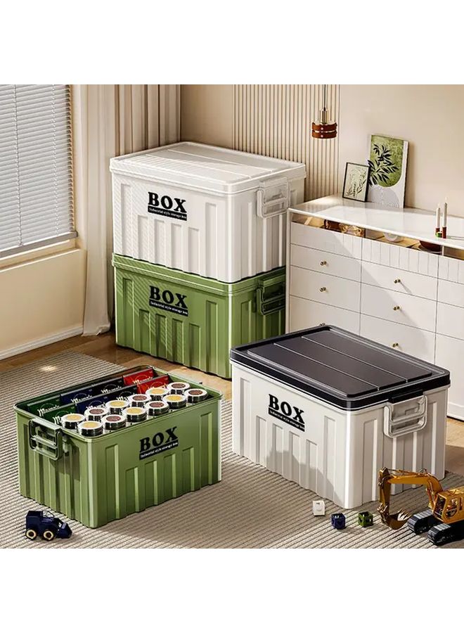 Medium White Storage Box with Lid and Handle for Bedroom Wardrobe Under Bed Organization - Image 2