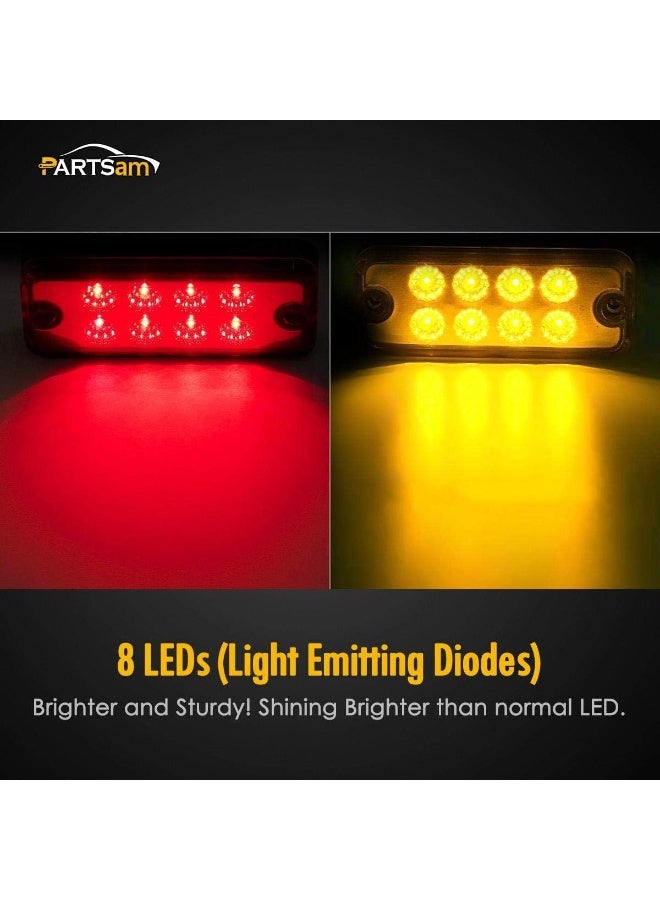 Partsam 20x 4 Side Marker Car Truck Trailer Light Indicators 8-LED Amber/Red - Image 3