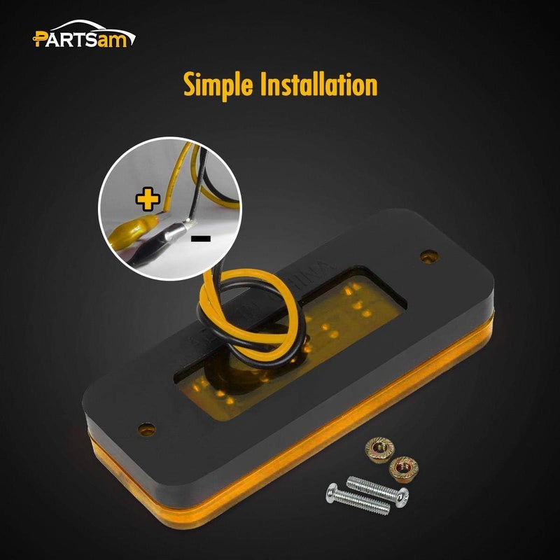 Partsam 20x 4 Side Marker Car Truck Trailer Light Indicators 8-LED Amber/Red - Image 5