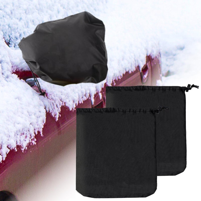 BFXM 2Pcs Side Mirror Covers, Waterproof Car Side Mirror Protection for Snow, Ice, Bird Droppings - Universal Fit for Cars, SUVs, Winter Rearview Guard, Auto Exterior Accessories with Drawstrings - Image 1