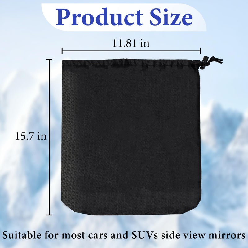 BFXM 2Pcs Side Mirror Covers, Waterproof Car Side Mirror Protection for Snow, Ice, Bird Droppings - Universal Fit for Cars, SUVs, Winter Rearview Guard, Auto Exterior Accessories with Drawstrings - Image 2