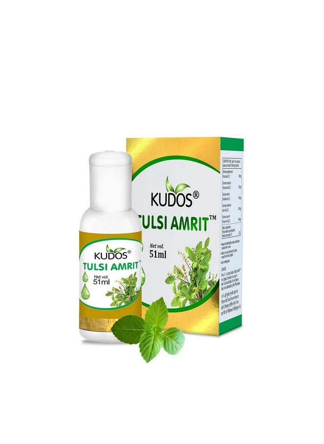 Kudos Ayurveda Tulsi Amrit | Best Tulsi Drops For Immunity Booster - 51Ml | Healthy Lifestyle, Pure Ayuvedic & Safe  - Image 1