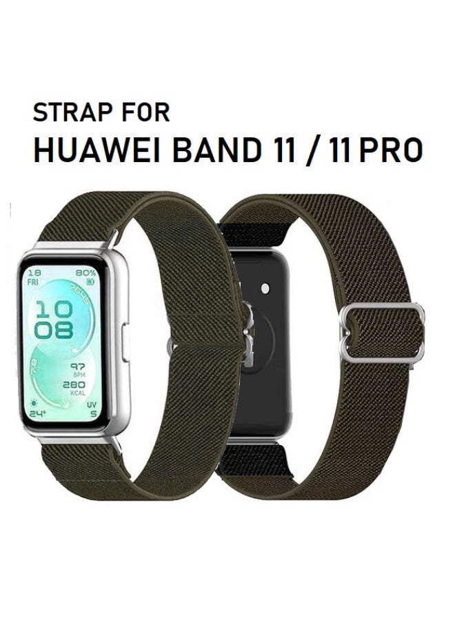 سوار مطاطي من النايلون متوافق مع Huawei Band 11 / 11 Pro (سوار بديل) - Image 3