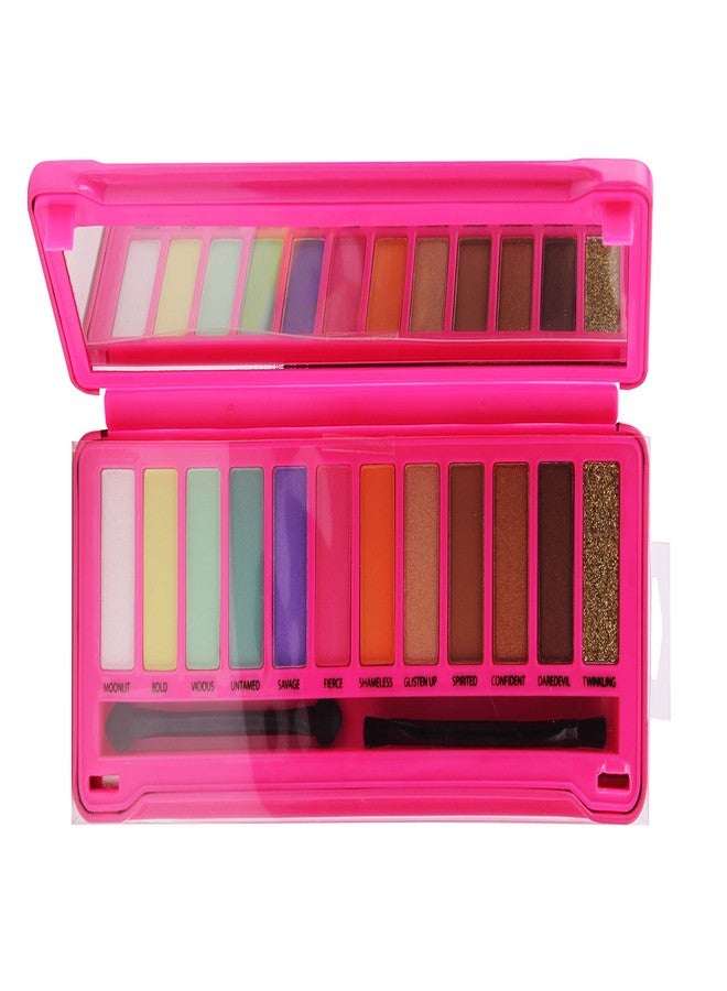 BYS Women's 12-Piece Eye Shadow Palette, Easy Blendable Eye Pigments with Applicator, Fierce - Image 1